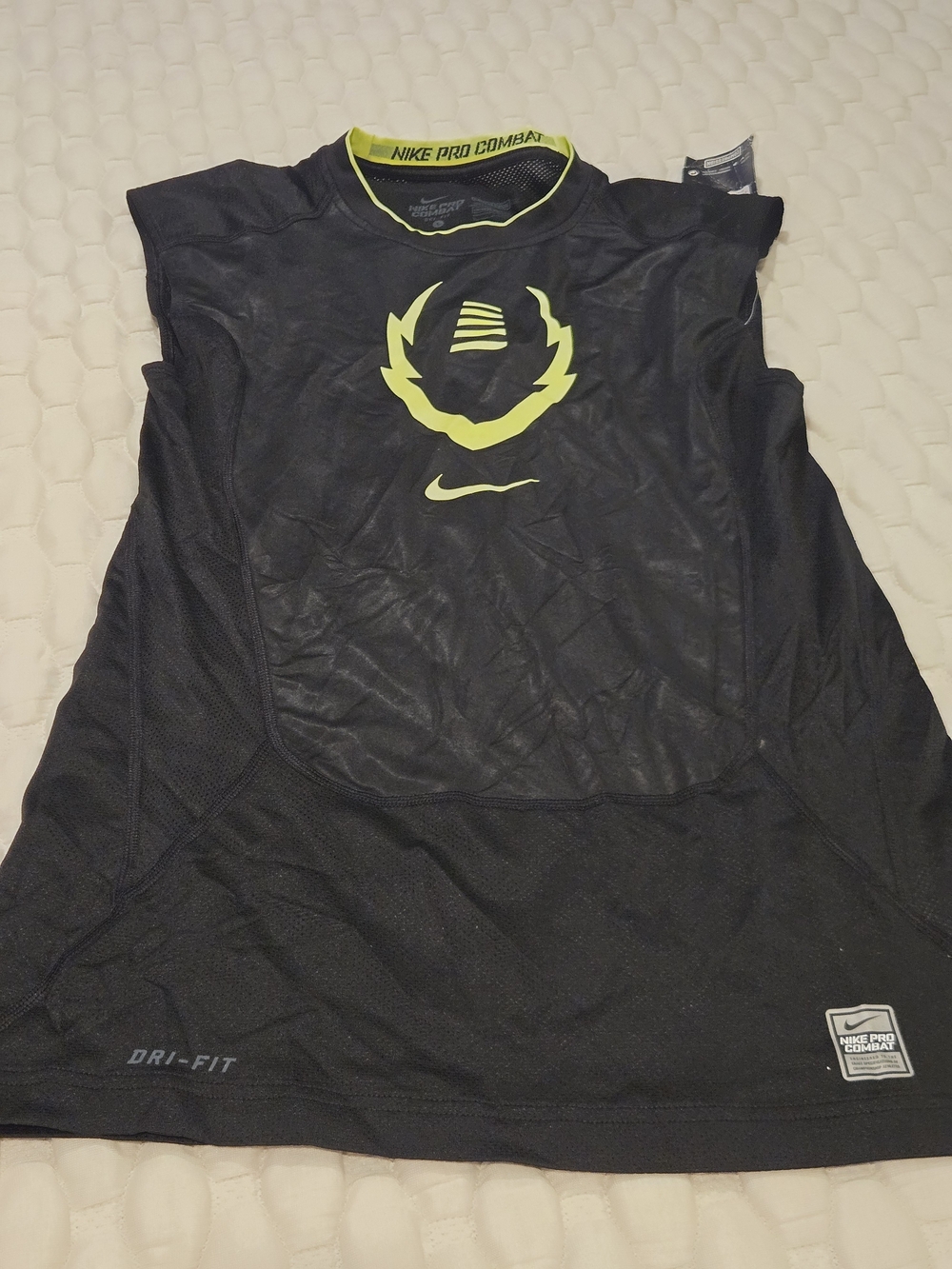 NIKE pro Series New With Tags Black Lime Green Compression Men's Size Large